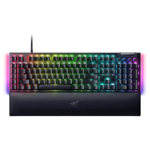 Razer BlackWidow V4, Teclado mecánico gaming con Razer Chroma RGB (Switches mecánicos amarillos Razer, 6 teclas macro dedicadas, Teclas de ABS de doble inyección) US-Layout, Negro