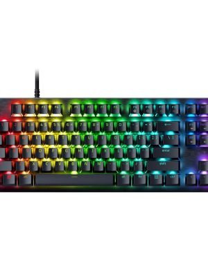 Razer Huntsman V3 X Tenkeyless (Purple Switch) – Teclado óptico para Esports (Diseño sin Teclado numérico, Teclas Totalmente programable, con tecnología RGB) QWERTY ES-Diseño | Negro