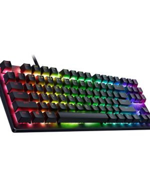 Razer Huntsman V3 X Tenkeyless (Purple Switch) – Teclado óptico para Esports (Diseño sin Teclado numérico, Teclas Totalmente programable, con tecnología RGB) QWERTY ES-Diseño | Negro