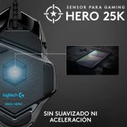 Ratón Gaming Logitech G502 Hero/ Hasta 25600 DPI/ 11 Botones Programables, Memoria Integrada, PC/Mac – Negro