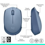 Logitech M171 Ratón inalámbrico para PC, Mac, portátil, 2,4 GHz con minireceptor USB, seguimiento óptico, duración batería 12 meses, ambidiestro, Gris