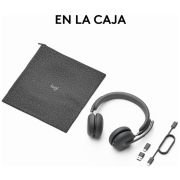 Logitech Zone Wireless, Auriculares con Micrófono con Cancelación de Ruido Premium con ANC Híbrida, Bluetooth, USB-C, USB-A, Certificación para Zoom, Google Meet, Google Voice, Fast Pair, Grafito