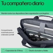 HP Maletín Everyday para Portátil de 16″, Fabricado con Poliéster Reciclado 600D, 12L, Compartimiento Acolchado, Resistente al Agua, Correa de Hombro Extraíble, Gris