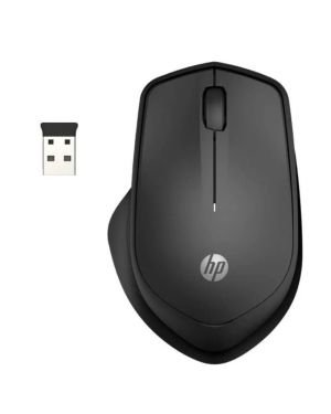 HP 280 – Ratón Inalámbrico Silencioso (2 Botones y Rueda Desplazable, Tecnología LED Azul, USB-A, Batería dura hasta 18 Meses, Windows), Color Negro