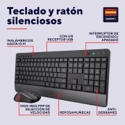 Trust Trezo Teclado y Raton Inalámbrico QWERTY Español, Diseño Sostenible, Teclado Silencioso y Ergonómico, Reposamuñecas, 48 Meses de Batería, 2.4 GHz, Mac, PC, Ordenador Portátil