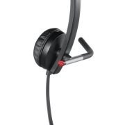 Logitech H650e Auriculares con Cable, Estéreo con Micrófono con Supresión de Ruido, USB, Controles Integrados, Indicador Led, PC/Mac/Portátil, Negro