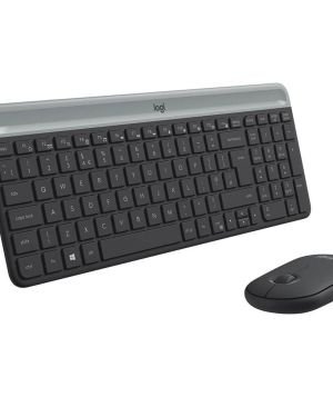 Logitech MK470 Combo Teclado y Ratón Inalámbrico para Windows, 2.4 GHz con Receptor USB Unifying, Diseño Compacto, Batería de Adecuada Duración, Disposición QWERTY Español, Negro