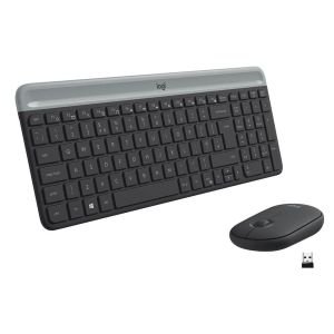 Logitech MK470 Combo Teclado y Ratón Inalámbrico para Windows, 2.4 GHz con Receptor USB Unifying, Diseño Compacto, Batería de Adecuada Duración, Disposición QWERTY Español, Negro