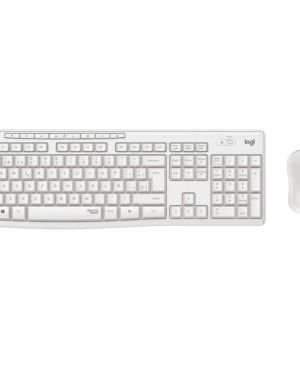 Logitech MK295 Silent Combinación de Teclado y Ratón Inalámbricos con SilentTouch, Seguimiento Óptico, Tecnología Inalámbrica sin Demoras, 90% Menos de Ruido, QWERTY Español, Blanco