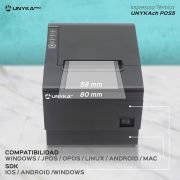 Unykach Impresora Térmica de Tickets POS5 UK56009 con Botones Superiores, Conexiones USB, RJ12, RJ11 y LAN, Compatible con Windows, JPOS, OPOS, Linux, Android y Mac