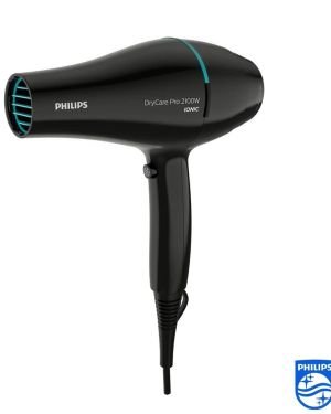 Philips Secador de Pelo, motor AC, cuidado iónico, boquilla 9 mm y 6 velocidades, temperatura ThermoProtect, 2100 W, BHD272/00, negro y turquesa