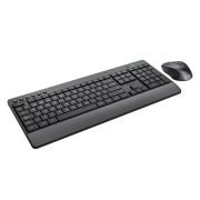 Trust Trezo Teclado y Raton Inalámbrico QWERTY Español, Diseño Sostenible, Teclado Silencioso y Ergonómico, Reposamuñecas, 48 Meses de Batería, 2.4 GHz, Mac, PC, Ordenador Portátil