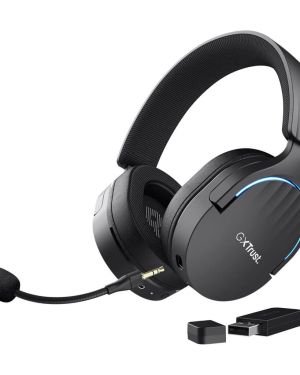 Trust Gaming GXT 491 Fayzo Cascos Gaming Inalámbricos Bluetooth + 2.4 GHz, 7.1 Sonido Envolvente, Batería de 22 Horas, Auriculares Inalámbricos RGB Over-Ear PC PS5 PS4 Switch – Negro