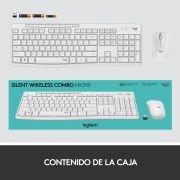 Logitech MK295 Silent Combinación de Teclado y Ratón Inalámbricos con SilentTouch, Seguimiento Óptico, Tecnología Inalámbrica sin Demoras, 90% Menos de Ruido, QWERTY Español, Blanco