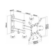 Soporte de Pared Extensible/ Giratorio/ Inclinable/ Nivelable Aisens WT42TSLE-011 para TV de 13-42″/ hasta 20kg