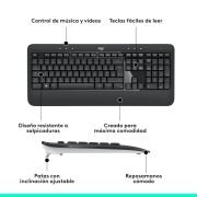 Teclado y Ratón Inalámbrico Logitech MK540 Advanced QWERTY Español – Negro