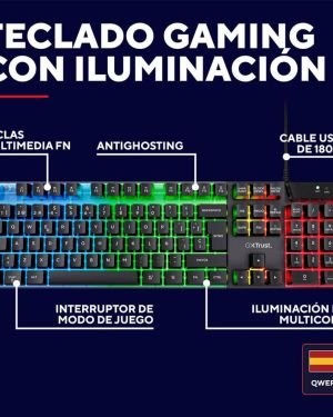 Trust Gaming GXT 835 Azor Teclado Retroiluminado, Disposición QWERTY Español