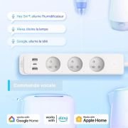 Tapo P300 Regleta inteligente de Wi-Fi con 3 Enchufes y 3 USB, Carga rápida de 18 W, Compatible con Alexa y Google Home, Regleta Alexa