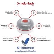 Luz baliza de emergencia para coche Help Flash V16 Connected IoT/ Homologada/ Base Imantada/ Geolocalizable/ Funciona a Pilas