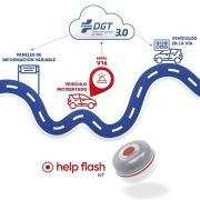 Luz baliza de emergencia para coche Help Flash V16 Connected IoT/ Homologada/ Base Imantada/ Geolocalizable/ Funciona a Pilas