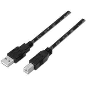 Cable USB 2.0 Impresora Aisens A101-0008 / USB Tipo-B Macho - USB Macho / 4.5m / Negro