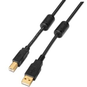 Cable USB 2.0 Impresora Aisens A101-0009 / USB Tipo-B Macho - USB Macho / 2m / Negro