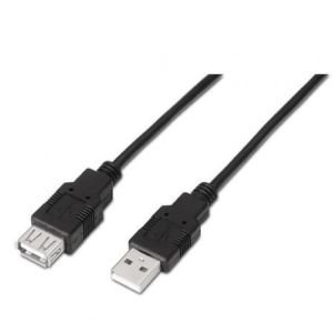 Cable Alargador USB 2.0 Aisens A101-0017 / USB Macho - USB Hembra / Hasta 2.5W / 60Mbps / 3m / Negro
