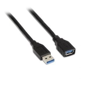 Cable Alargador USB 3.0 Aisens A105-0041 / USB Macho - USB Hembra / Hasta 9W / 625Mbps / 1m / Negro