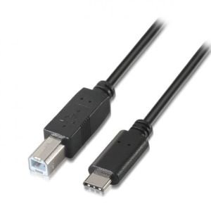 Cable USB 2.0 Impresora Aisens A107-0053 / USB Tipo-C Macho - USB Tipo-B Macho / 480Mbps / 1m / Negro