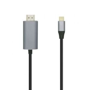 Cable Conversor Aisens A109-0393 / USB Tipo-C Macho - HDMI Macho / Hasta 27W / 1250Mbps / 1.8m / Negro