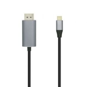 Cable DisplayPort Aisens A109-0394 / USB Tipo-C Macho - DisplayPort Macho / Hasta 27W / 1250Mbps / 80cm / Negro
