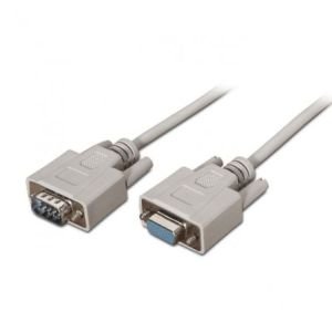 Cable Serie RS232 Aisens A112-0065 / DB9 Macho - DB9 Hembra / Hasta 0.15W / 1.6Mbps / 1.8m / Beige