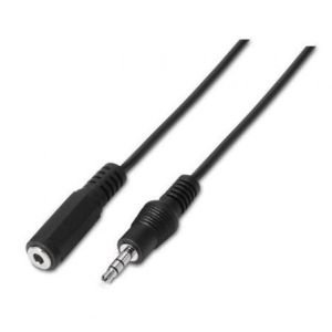 Cable Estéreo Aisens A128-0146 / Jack 3.5 Macho - Jack 3.5 Hembra / Hasta 0.1W / 3m / Negro