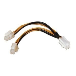 Cable Alimentación para Microprocesador Aisens A131-0166 / Molex 4+4 PIN Macho - Molex 4 PIN Hembra / Hasta 54W / 15cm