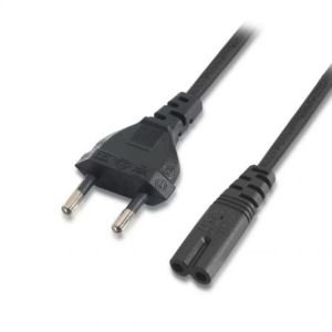 Cable Alimentación Forma 8 Aisens A132-0173 / CEE7 / 16 Macho - C7 Hembra / Hasta 1500W / 1.5m / Negro