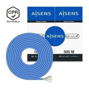 Bobina de Cable RJ45 UTP AWG24 LSZH CPR Dca Aisens A135-0663 Cat.6 / 305m / Azul