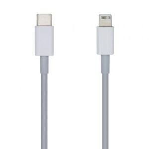 Cable USB 2.0 Tipo-C Lightning Aisens A102-0442 / Lightning Macho - USB Tipo-C Macho / 480Mbps / 1m / Blanco