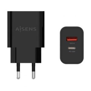 Cargador de Pared Aisens A110-0682 / 1xUSB Tipo-C / 1x USB / 20W