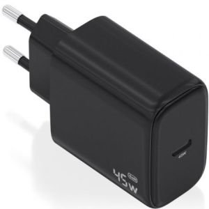 Cargador de Pared GaN Aisens A110-0970 / 1xUSB Tipo-C / 45W / Negro