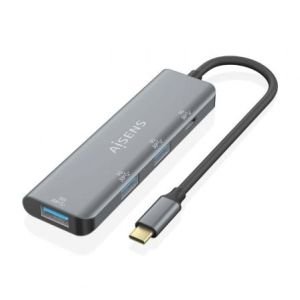 Hub USB Tipo-C Aisens A109-0762 / 3xUSB / 1xUSB Tipo-C / Gris