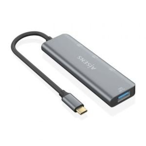 Hub USB Tipo-C Aisens A109-0764 / 3xUSB / 1xUSB Tipo-C / Gris