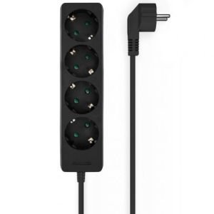 Regleta Aisens A154-0534 / 4 Tomas de Corriente / Cable 1.4m / Negro