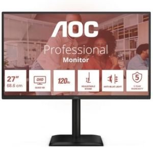 Monitor Profesional AOC Q27E4CV 27" / QHD / Multimedia / Regulable en altura / Negro