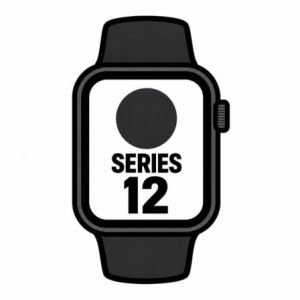 Apple Watch Series 12 / GPS / 46mm / Negro / Correa Deportiva Negra (S / M)