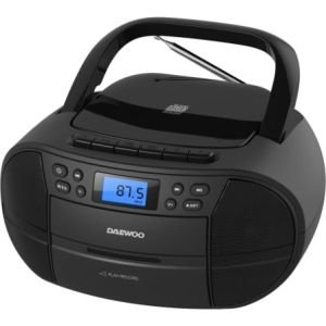 Radio CD Daewoo DW3014 / 4W / a Pilas / con Cable / Negro