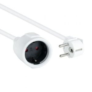 Cable Alargador de Corriente Nanocable 10.22.0602-W / Schuko Hembra - Schuko Macho / 2m / Blanco