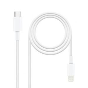 Cable USB 2.0 Tipo-C Lightning Nanocable 10.10.0602 / USB Tipo-C Macho - Lightning Macho / 2m / Blanco