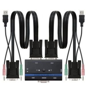 KVM Switch Nanocable 10.12.0001 / PC - CPU: 2 VGA + 2 USB + 4 JACK 3.5 / CONSOLA: 2 USB + VGA + 2 JACK 2.5 / 1.4m
