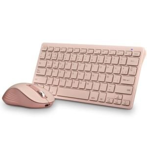 Teclado y Ratón Inalámbricos NGS Fantasy Kit / Rosa / Frances