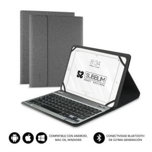 Funda con Teclado Subblim Keytab Pro Bluetooth para Tablets de 9.6"-10.8" / Gris